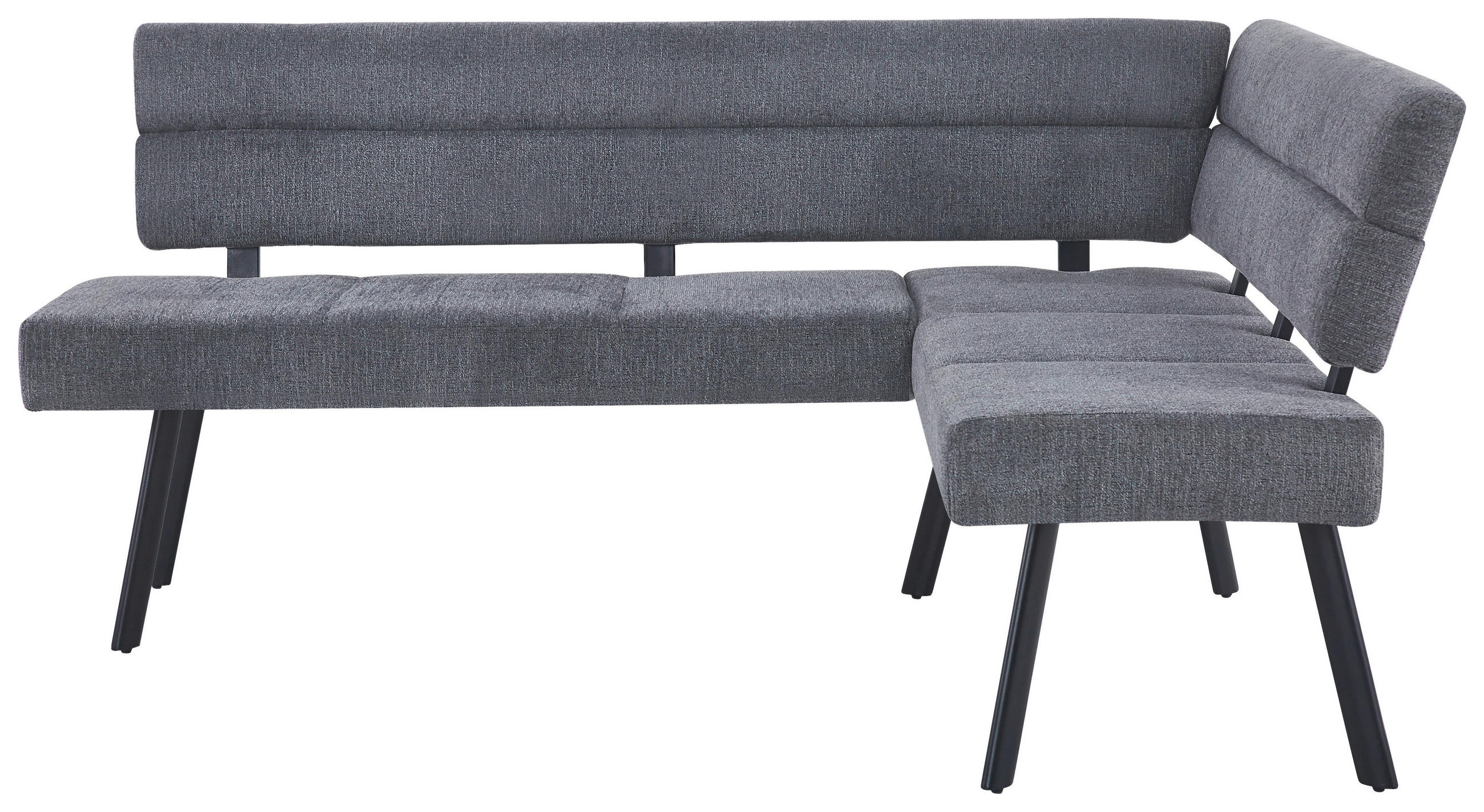 ECKBANK 190/150 cm Leinenoptik Anthrazit   - Anthrazit/Schwarz, KONVENTIONELL, Textil/Metall (190/150cm) - MID.YOU