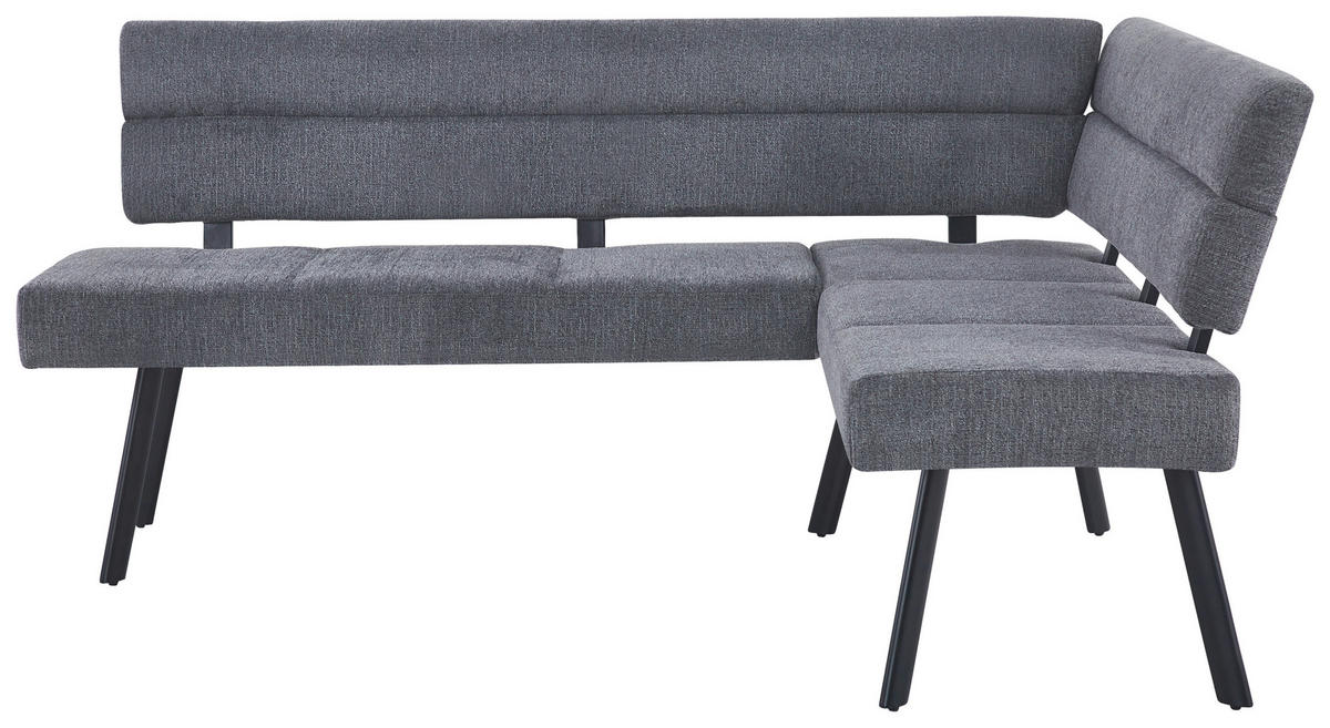 ECKBANK Metall, Textil Anthrazit  - Anthrazit/Schwarz, Konventionell, Textil/Metall (190/150cm) - MID.YOU