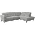ECKSOFA in Webstoff Grau 302/216 cm - Schwarz/Grau, Design, Holz/Textil (302/216cm) - Xora