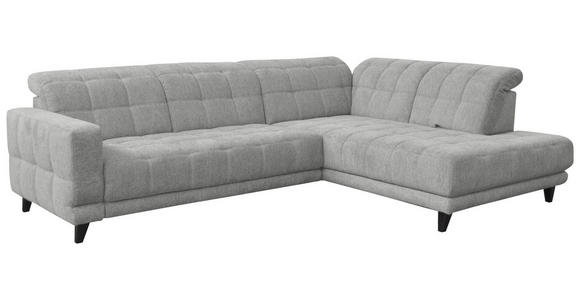 ECKSOFA in Webstoff Grau 302/216 cm - Schwarz/Grau, Design, Holz/Textil (302/216cm) - Xora