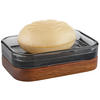 SEIFENSCHALE Holz, Glas  - Grau/Akaziefarben, Basics, Glas/Holz (11,5/8/2,9cm) - Homeware