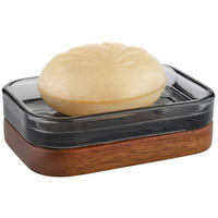 SEIFENSCHALE Holz, Glas  - Grau/Akaziefarben, Basics, Glas/Holz (11,5/8/2,9cm) - Homeware