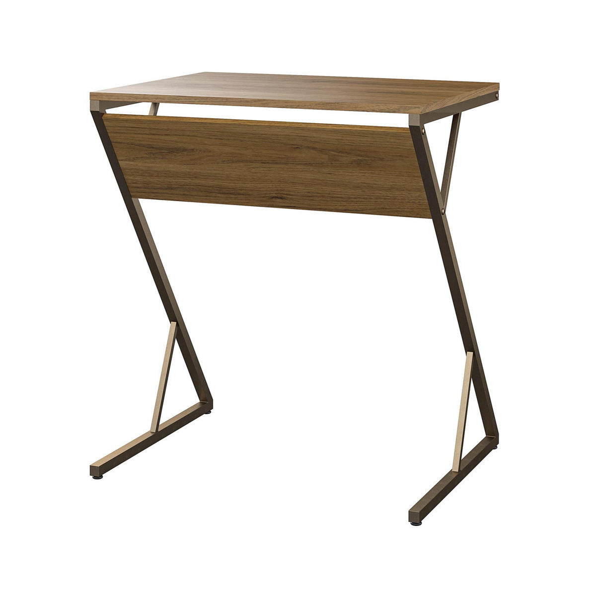 SCHREIBTISCH 64/72/49 cm  in Messingfarben, Walnussfarben  - Messingfarben/Walnussfarben, Design, Holzwerkstoff (64/72/49cm) - MID.YOU