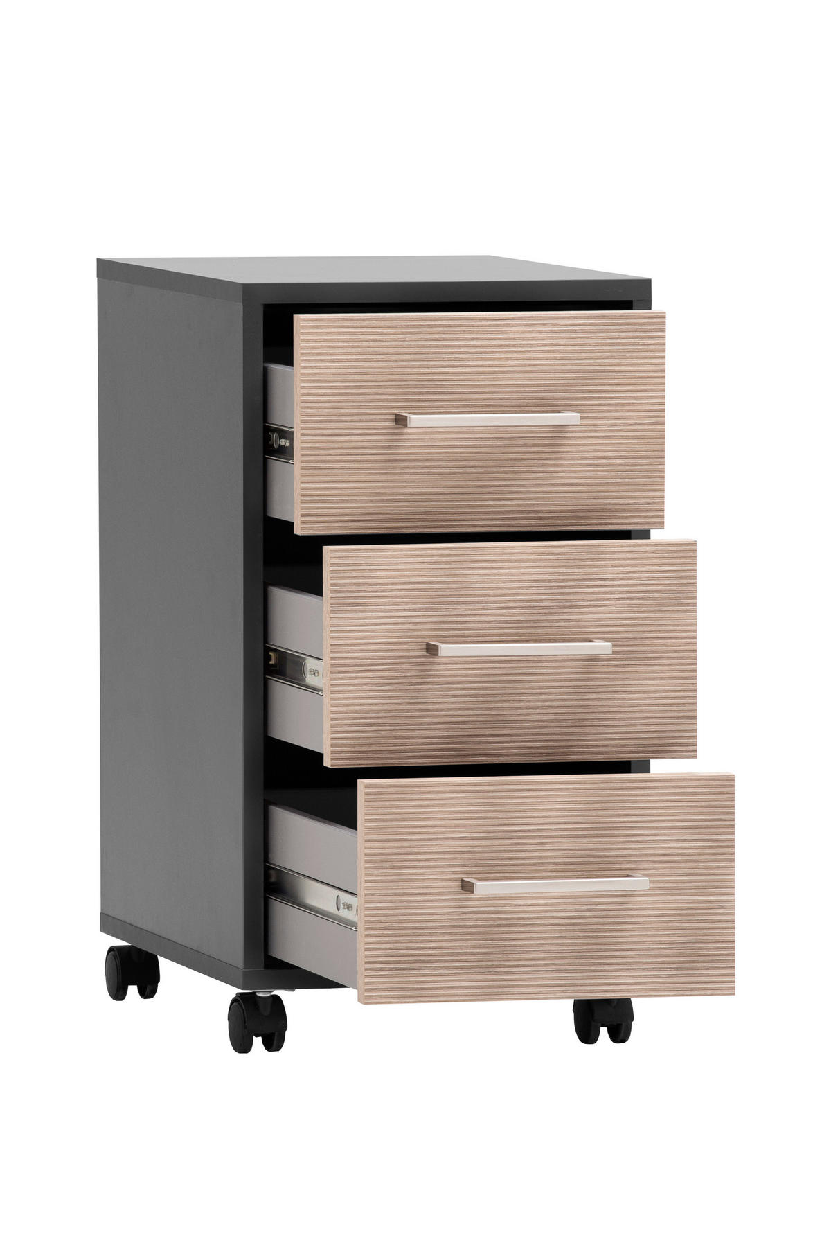 ROLLCONTAINER Anthrazit  - Beige/Anthrazit, MODERN, Holzwerkstoff/Kunststoff (32,6/59,7/39,1cm) - MID.YOU