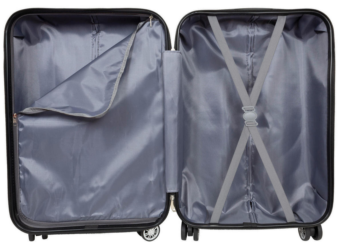 REISEKOFFERSET 3-teilig  - Schwarz, Basics, Kunststoff (49/70/29cm)