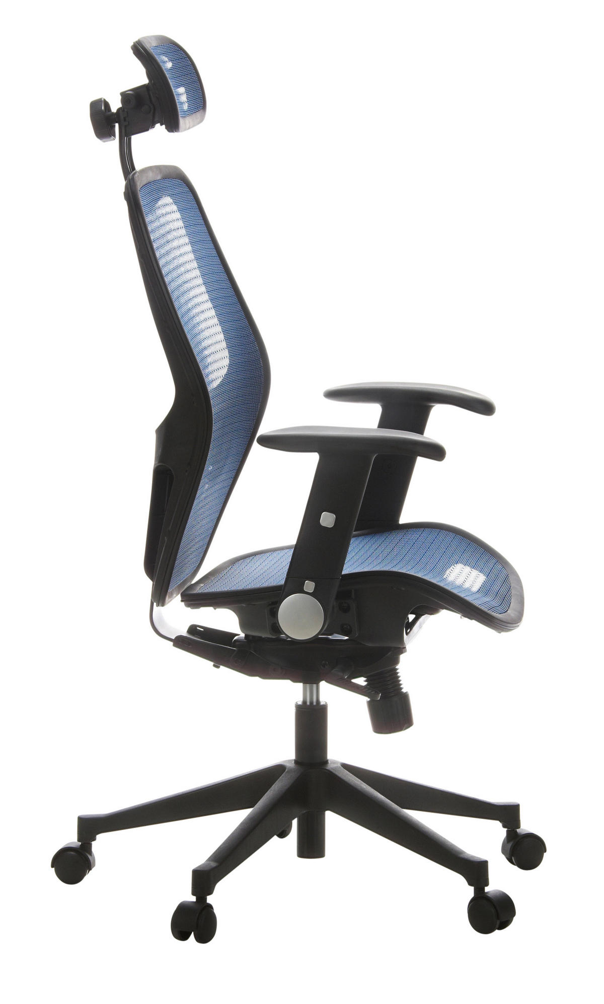 DREHSTUHL Netzbespannung Blau, Schwarz  - Blau/Schwarz, Basics, Kunststoff/Textil (59/117/48cm) - MID.YOU