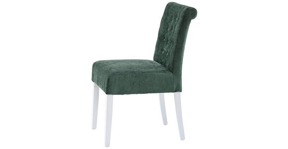 STUHL  Stoffauswahl, Gestellauswahl Chenille  - Weiß/Grün, KONVENTIONELL, Holz/Textil (46,5/91/65cm) - Cantus