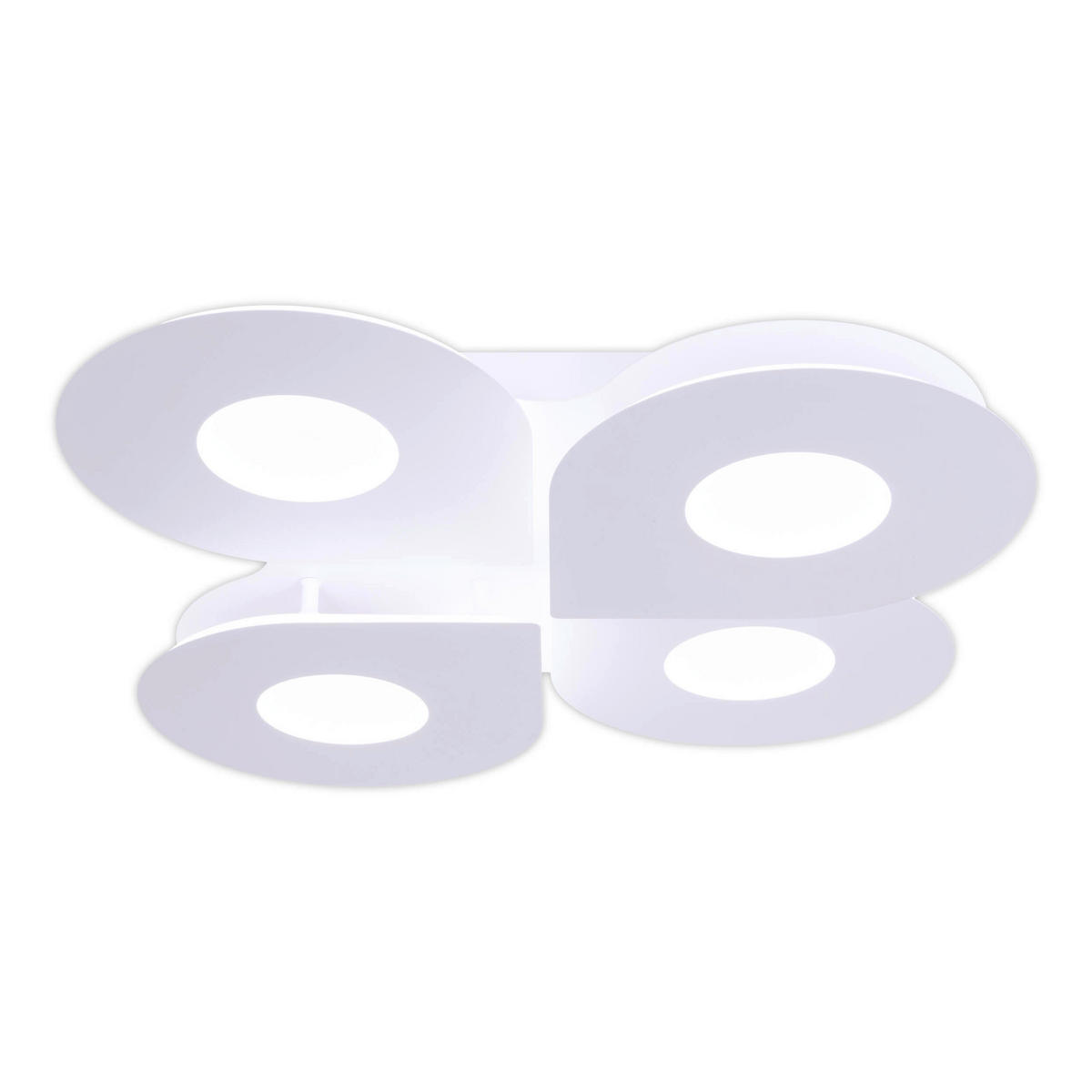 LED-DECKENLEUCHTE SMILLA 50/50/7.5 cm   - Weiß, Design, Kunststoff/Metall (50/50/7.5cm) - Näve