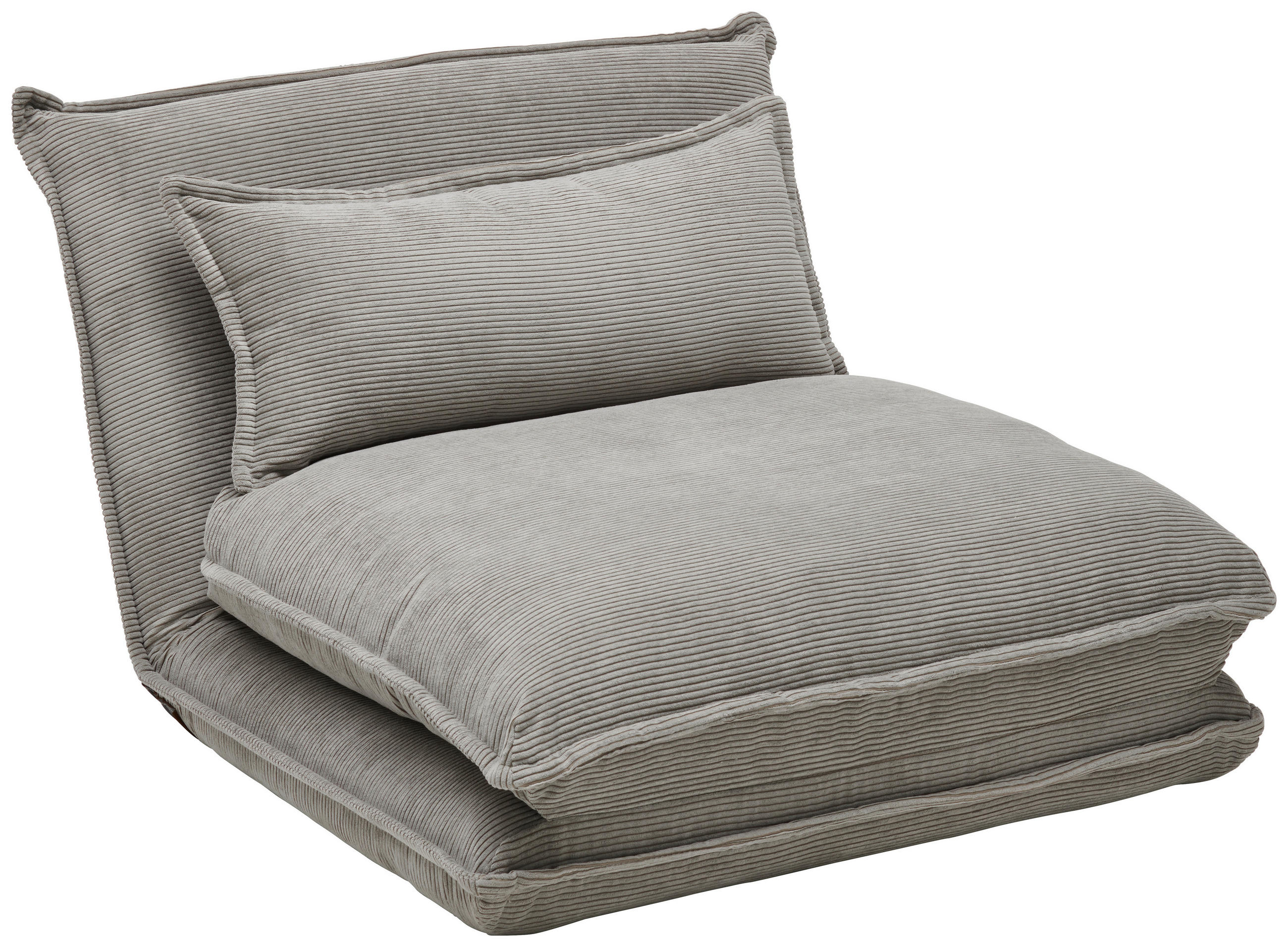 SCHLAFSESSEL 83/76,5/59 cm  in Cord Grau  Relaxfunktion, Liegefunktion Nierenkissen, Relaxfunktion  - Grau, Design, Textil (83/76,5/59cm) - Carryhome