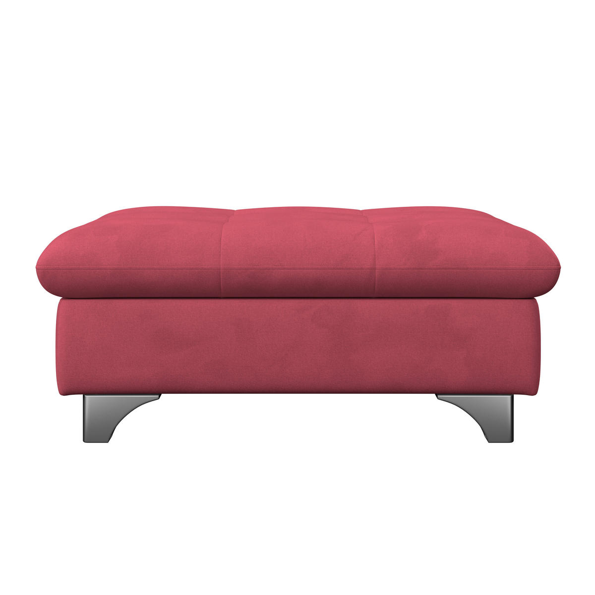 HOCKER Chenille Rot  - Chromfarben/Rot, KONVENTIONELL, Textil/Metall (108/46/108cm) - Livetastic