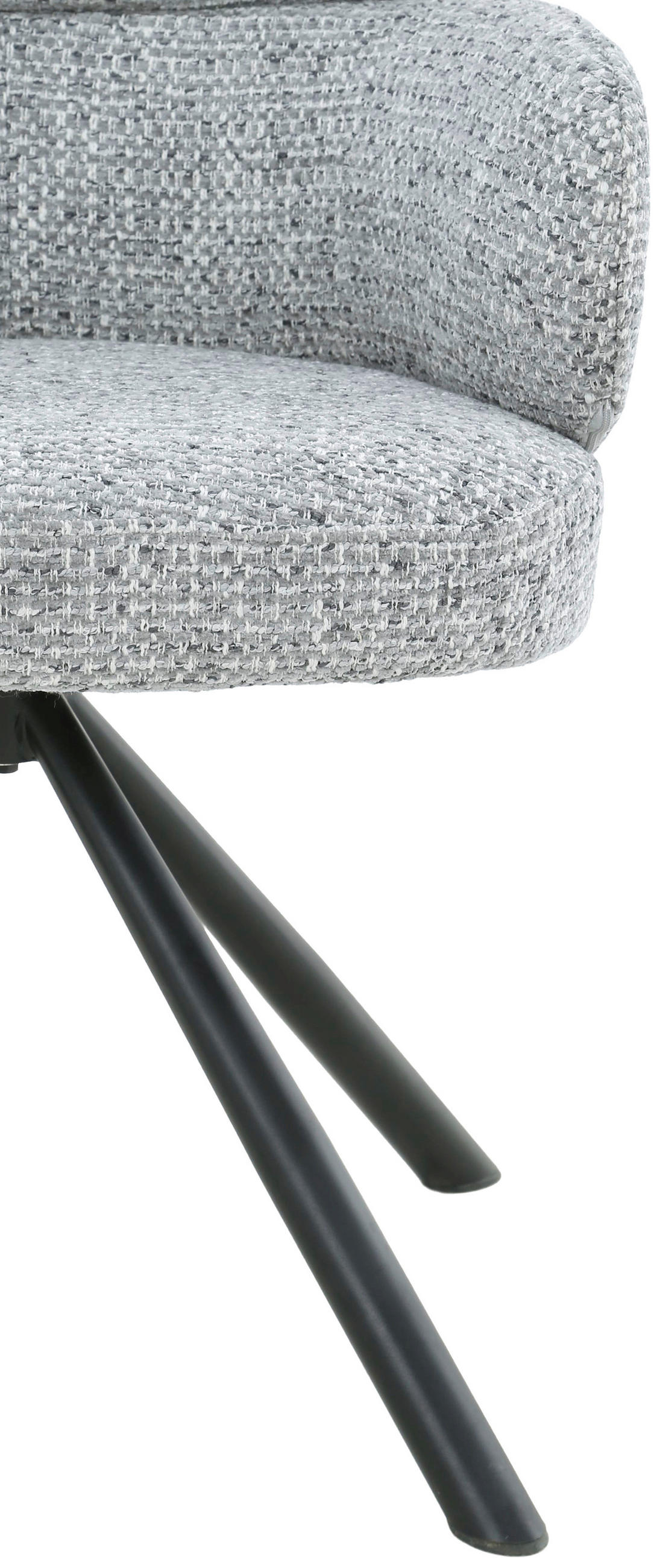 ARMLEHNSTUHL  in Eisen Webstoff  - Hellgrau/Schwarz, MODERN, Textil/Metall (60/84/64cm) - MID.YOU