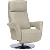 RELAXSESSEL in Leder Ecru  - Ecru/Edelstahlfarben, Design, Leder/Metall (83/112/87-174cm) - Valdera