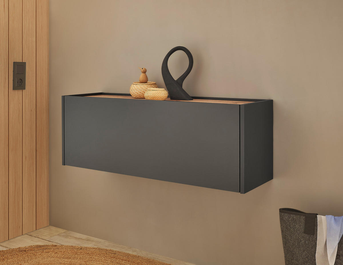 HÄNGESCHUHSCHRANK Anthrazit, Eiche Wotan  - Anthrazit/Eiche Wotan, Design, Holzwerkstoff (100/35/30cm) - Modante