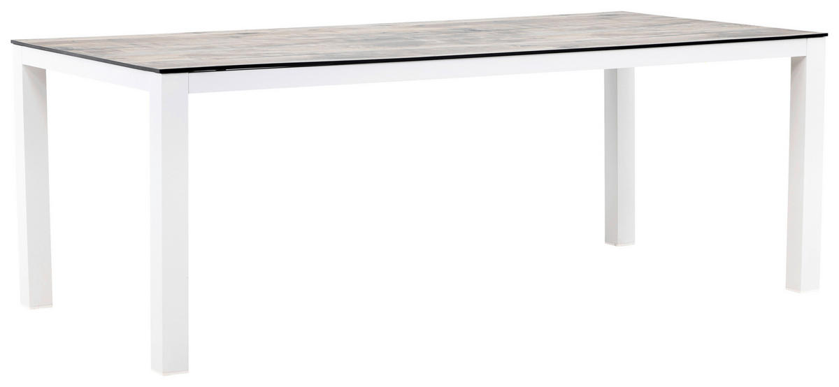UTEBORD metall, plast rektangulär  - vit/grå, Klassisk, metall/plast (205/100/75cm) - Gardenson