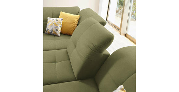 ECKSOFA in Chenille Olivgrün 240/308 cm - Schwarz/Olivgrün, Design, Textil/Metall (240/308cm) - Xora