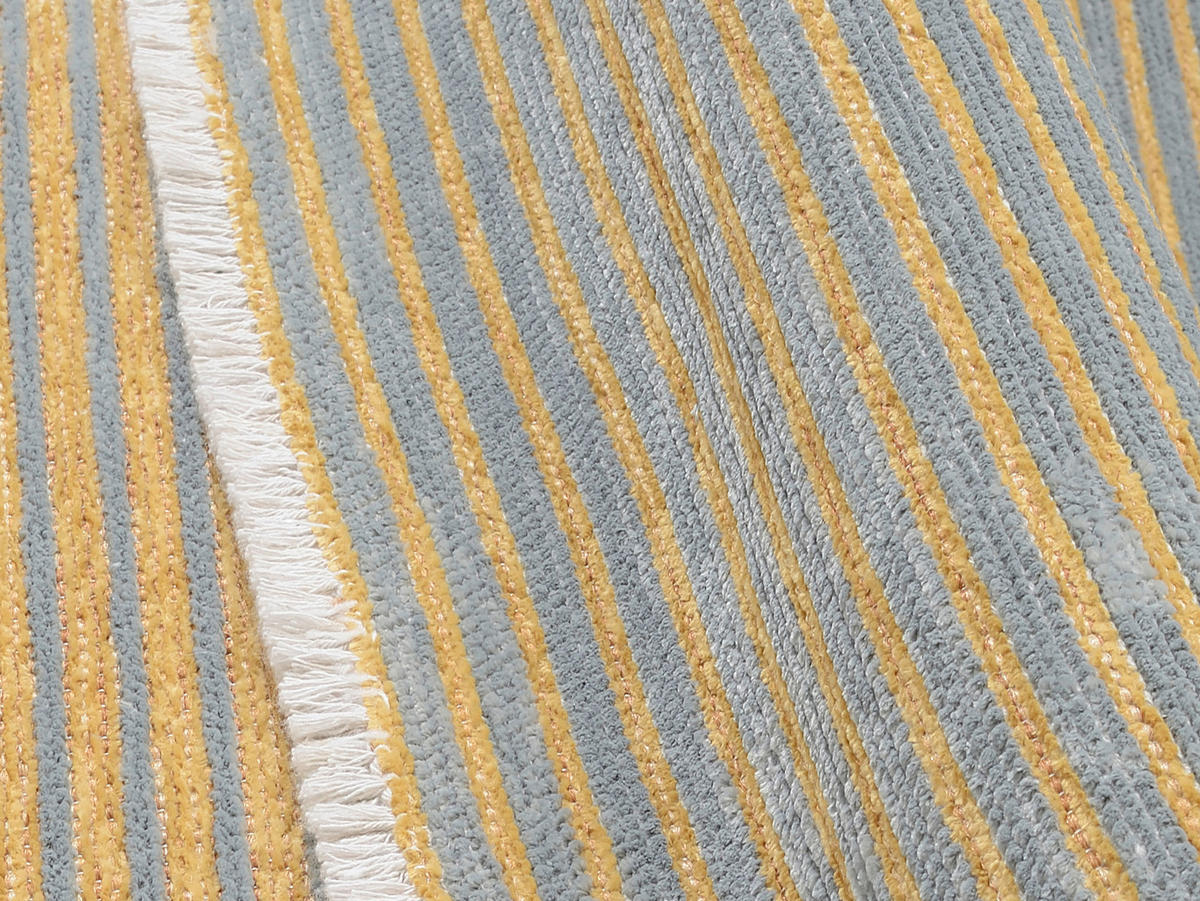 FLACHWEBETEPPICH 65/130 cm Grau, Goldfarben  - Goldfarben/Grau, Design, Textil (65/130cm) - Novel