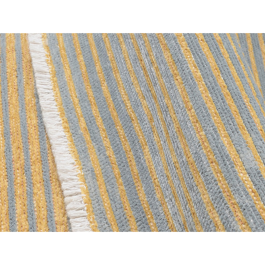 Thumbnail - Novel Flachwebeteppich, Grau, Gold, Textil, Streifen, rechteckig, 160x230 cm, für Fußbodenheizung geeignet, Teppiche & B...