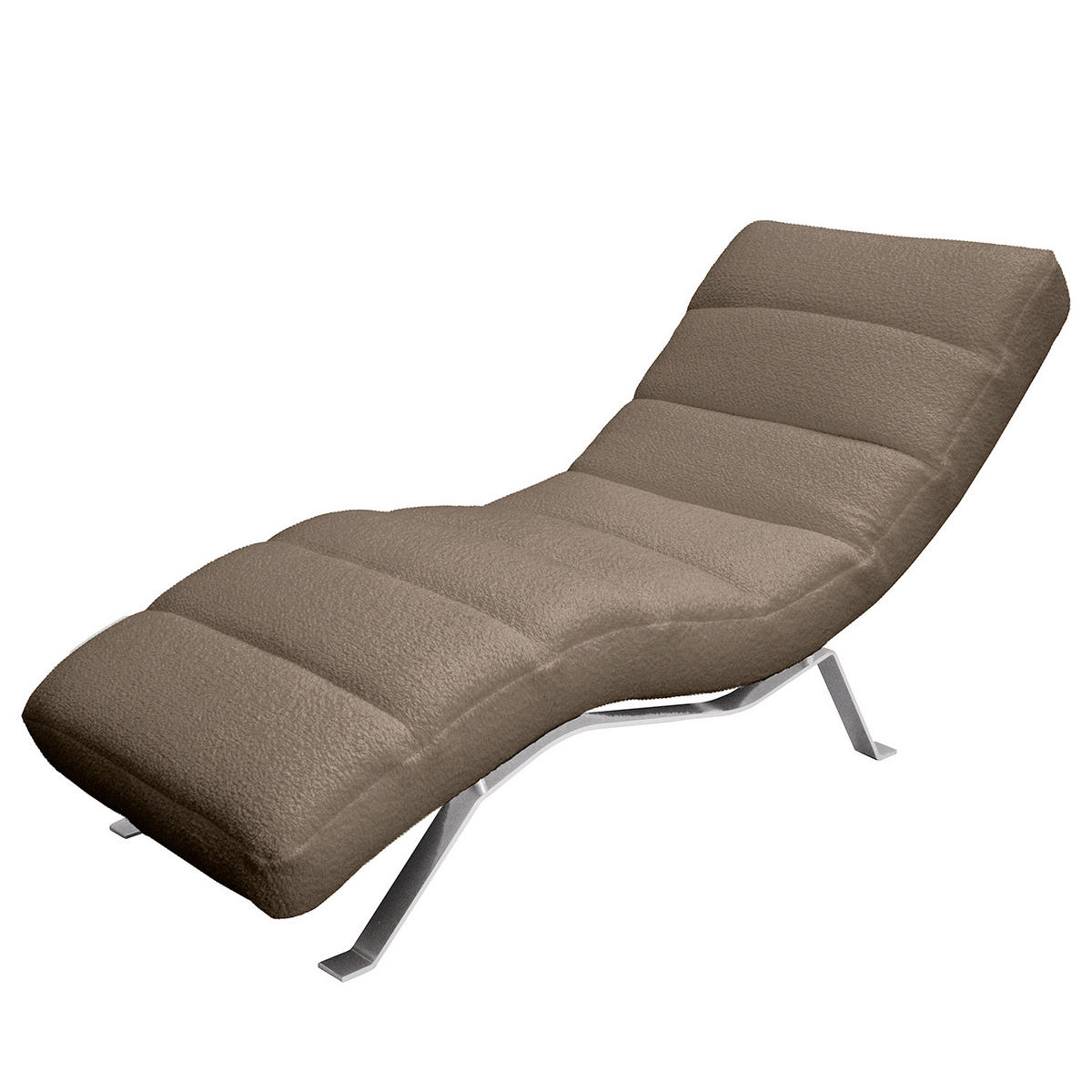 RELAXLIEGE in Bouclé Braun  - Silberfarben/Braun, Design, Textil/Metall (65/65-95/171cm) - Livetastic