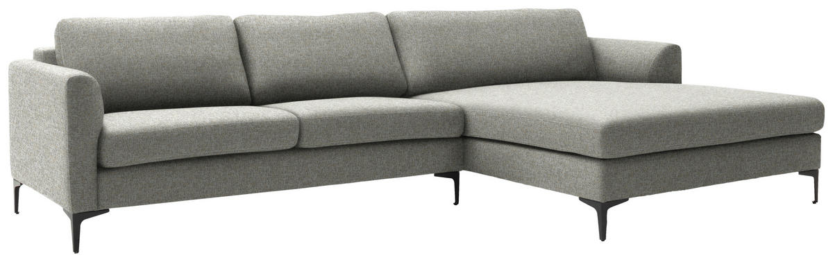 ECKSOFA in Flachgewebe Taupe  310/195 cm  - Taupe/Schwarz, Design, Textil/Metall (310/195cm) - Schöner Wohnen