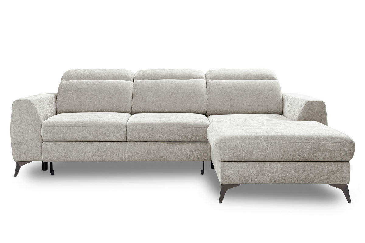 ROHOVÁ SEDAČKA, textil, slonovinová - černá/slonovinová, Basics, kov/textil (264/191cm) - Livetastic