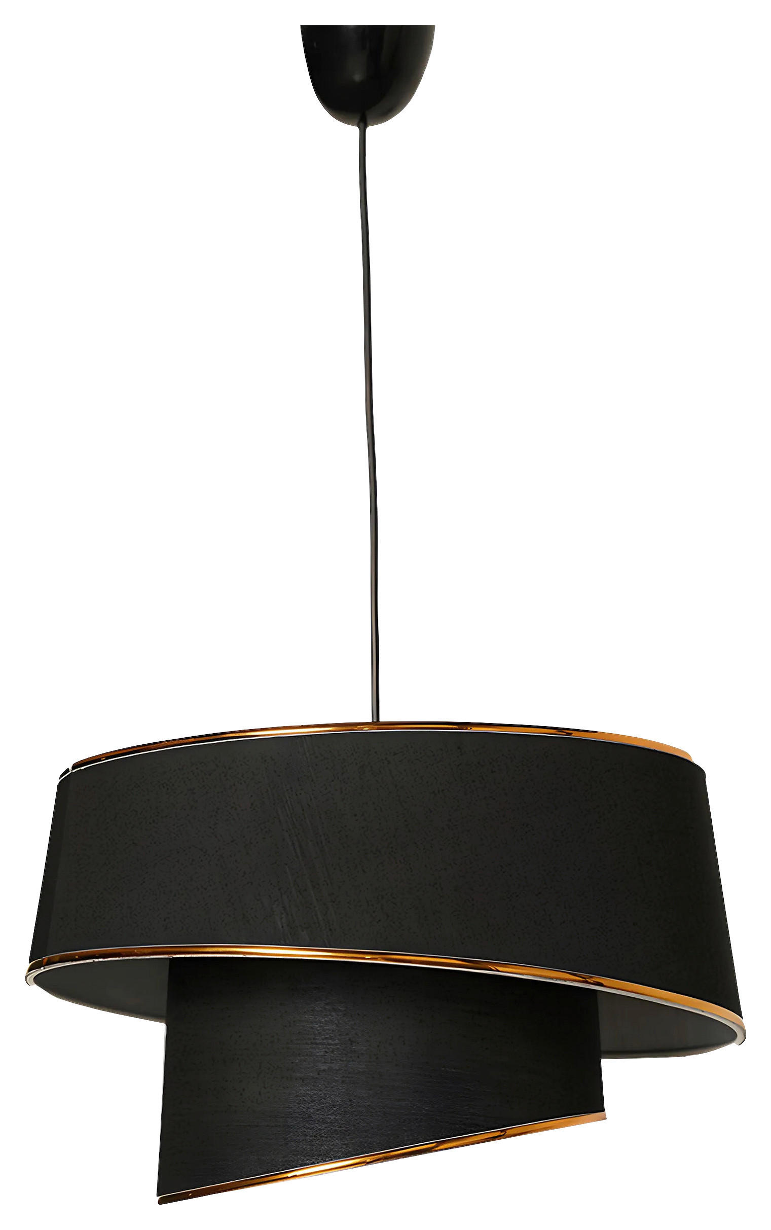 HÄNGELEUCHTE 32/70 cm   - Goldfarben/Schwarz, Design, Kunststoff/Textil (32/70cm) - P & B