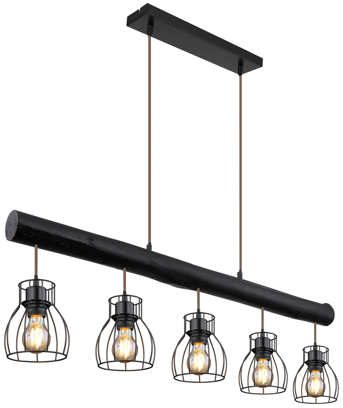 HÄNGELEUCHTE 104/13,6/140 cm    - Schwarz, Basics, Holz/Metall (104/13,6/140cm) - Globo