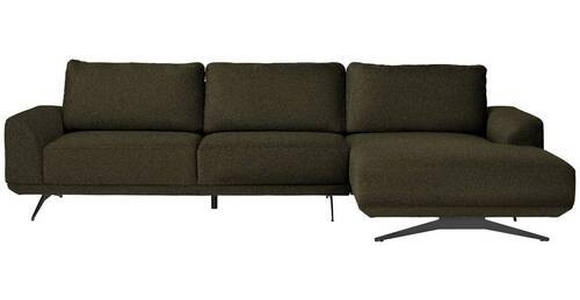 ECKSOFA in Webstoff Grün  - Schwarz/Grün, Design, Textil/Metall (320/172cm) - Valnatura