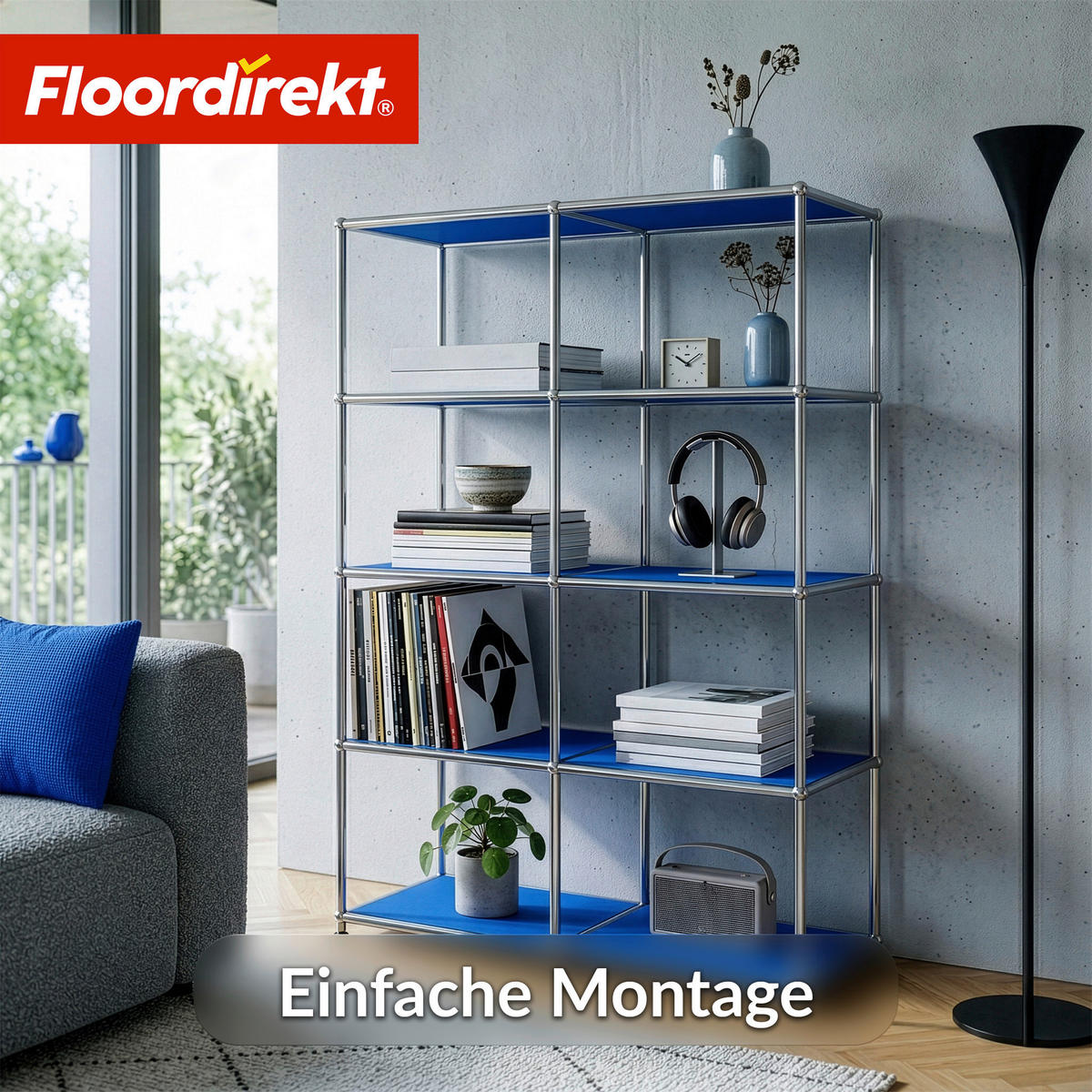 STANDREGAL Blau  - Blau, Basics, Metall (78/118/40cm) - Floordirekt