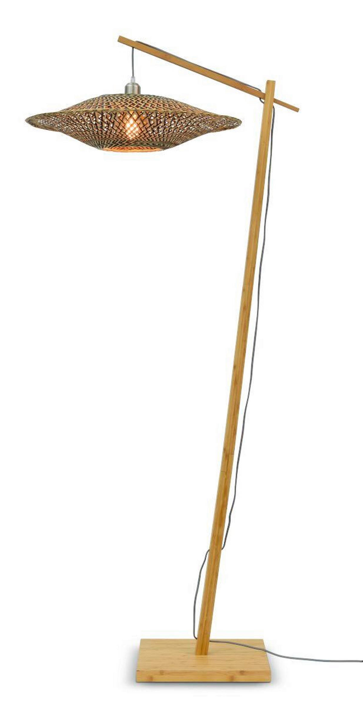 STEHLEUCHTE 60/176 cm    - Schwarz/Naturfarben, Trend, Holz (60/176cm) - Good & Mojo