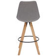 BARHOCKER in Eichefarben, Hellgrau  - Eichefarben/Hellgrau, Design, Holz/Textil (49/113,5/56cm) - Carryhome