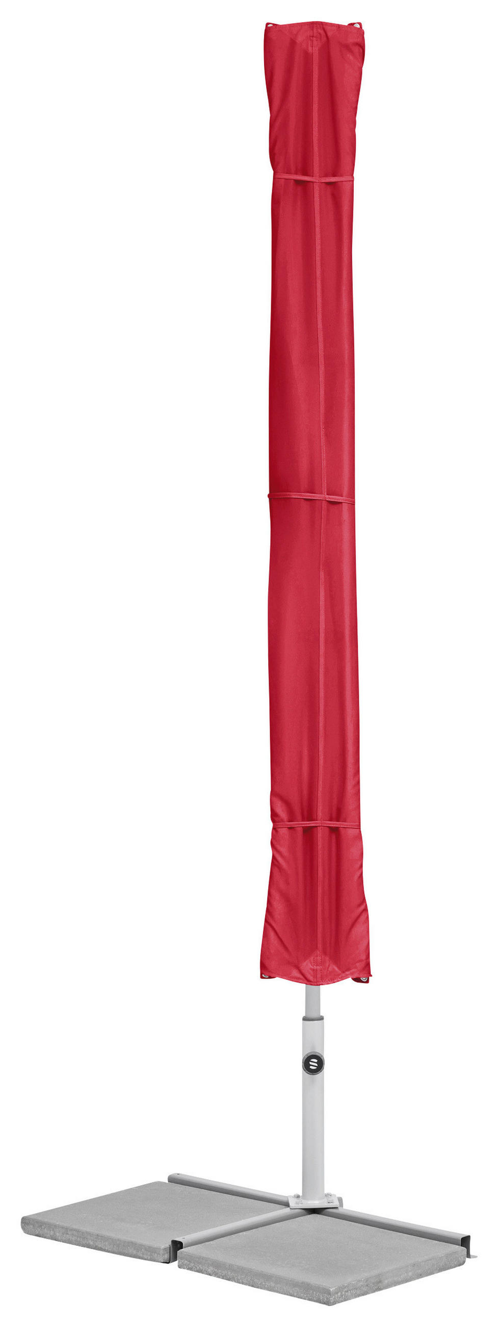 SONNENSCHIRM  - Platinfarben/Weinrot, KONVENTIONELL, Metall (195/140cm) - Suncomfort by Glatz