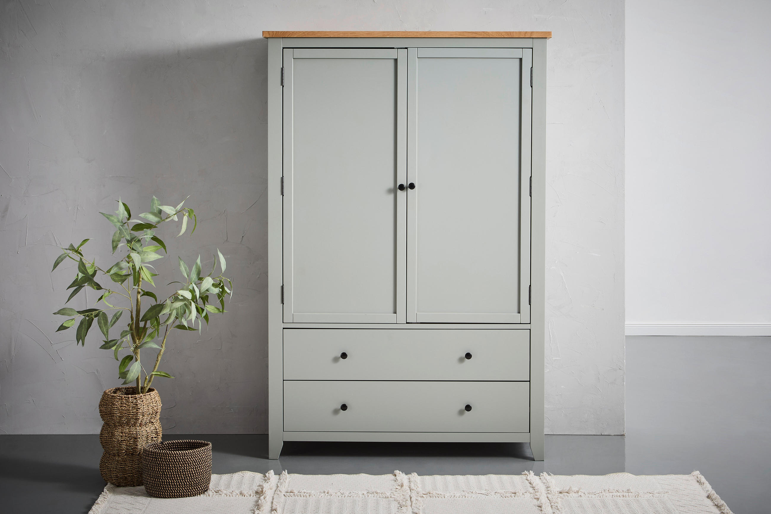 GARDEROBENSCHRANK 120/180/45 cm  - Silberfarben/Naturfarben, LIFESTYLE, Holz/Holzwerkstoff (120/180/45cm) - MID.YOU