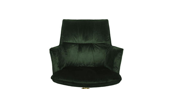 ARMLEHNSTUHL  Stoffauswahl, Sitzfläche 360° drehbar, automatische Rückholfunktion Samt  - Goldfarben/Grün, Design, Textil/Metall (59/89,5/63cm) - Novel