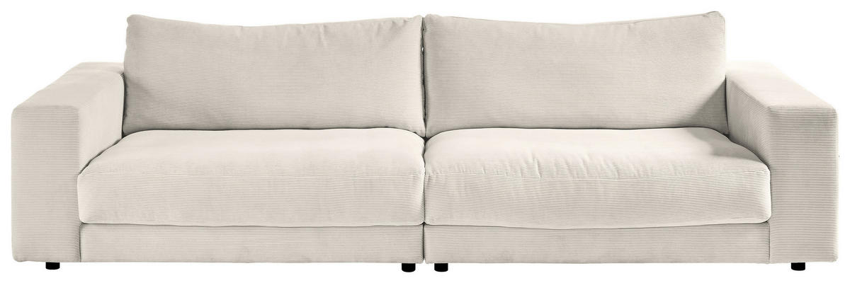 3-SITZER-SOFA in Cord Naturfarben  - Schwarz/Naturfarben, Design, Kunststoff/Textil (290/86/127cm) - Lomoco