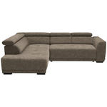 ECKSOFA in Chenille Hellbraun  205/284 cm  - Hellbraun/Schwarz, Design, Kunststoff/Textil (205/284cm) - Xora