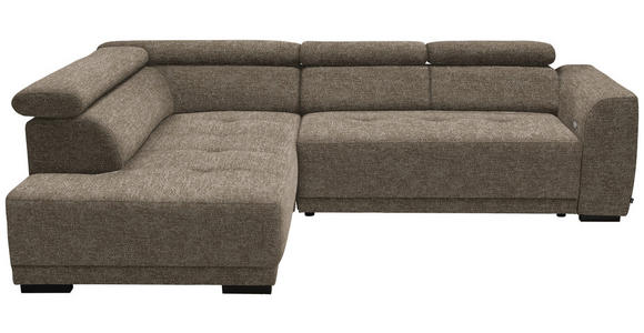 ECKSOFA in Chenille Hellbraun 205/284 cm - Hellbraun/Schwarz, Design, Kunststoff/Textil (205/284cm) - Xora