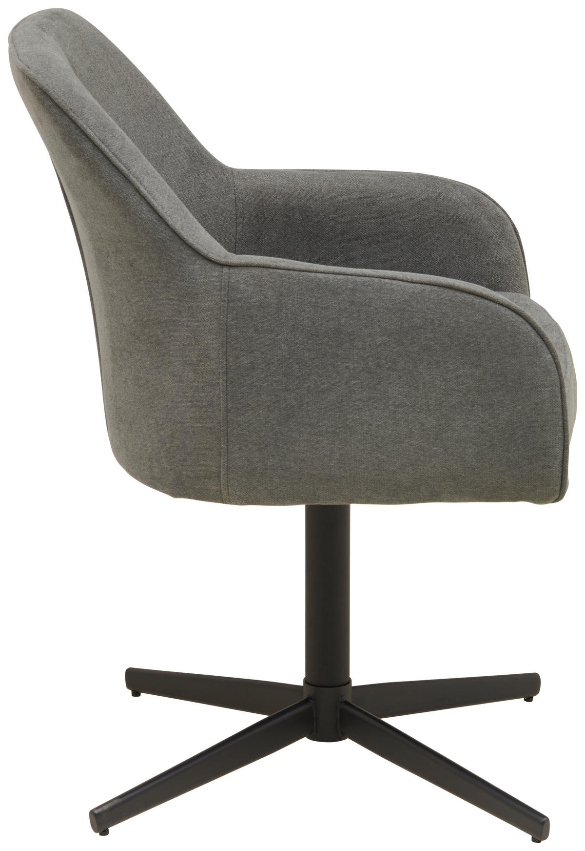 ARMLEHNSTUHL  in Eisen beschichtet  - Schwarz/Grau, MODERN, Textil/Metall (61/83/62cm) - Livetastic