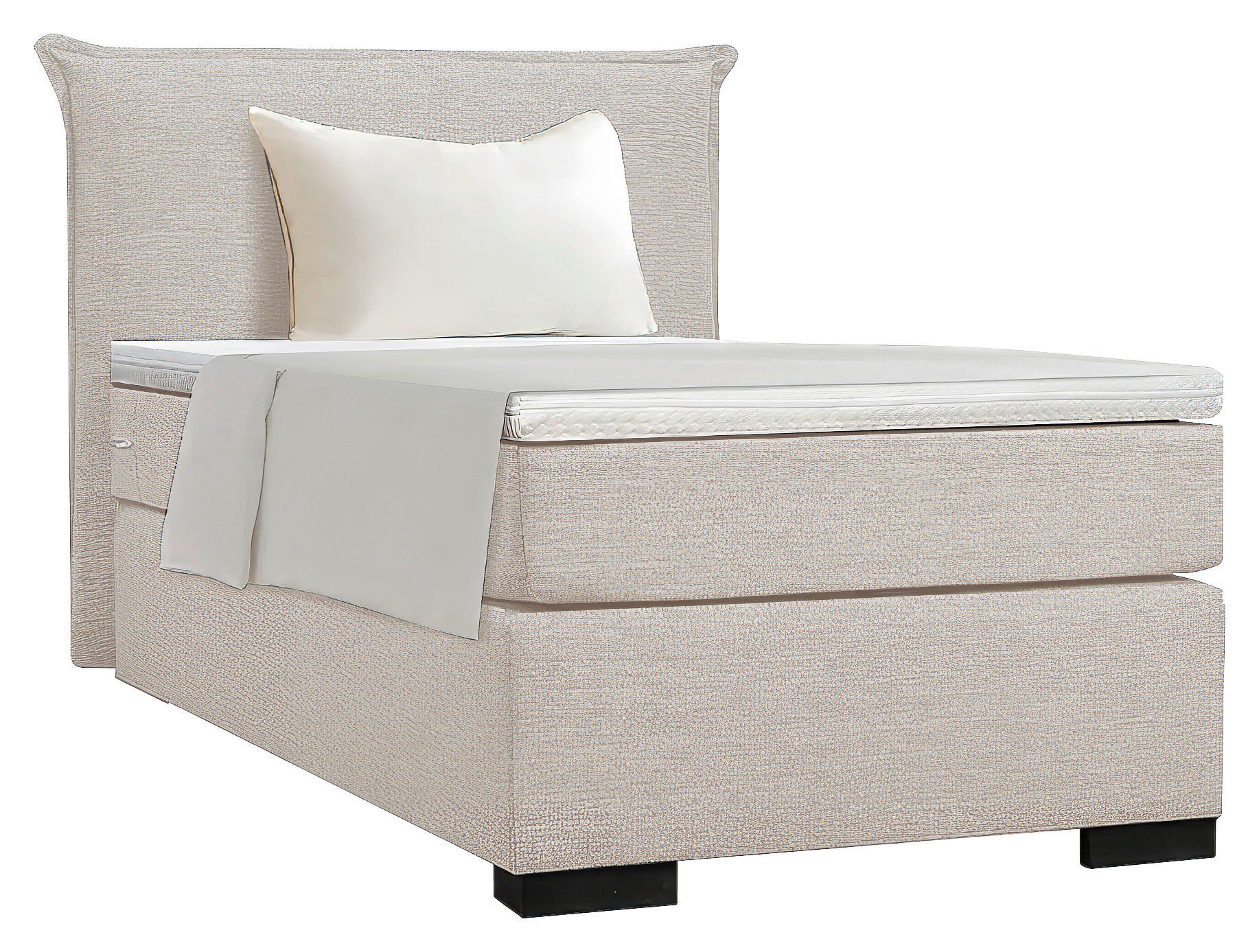 BOXSPRINGBETT 90/200 cm  in Naturfarben  - Schwarz/Naturfarben, MODERN, Karton/Holz (90/200cm) - MID.YOU