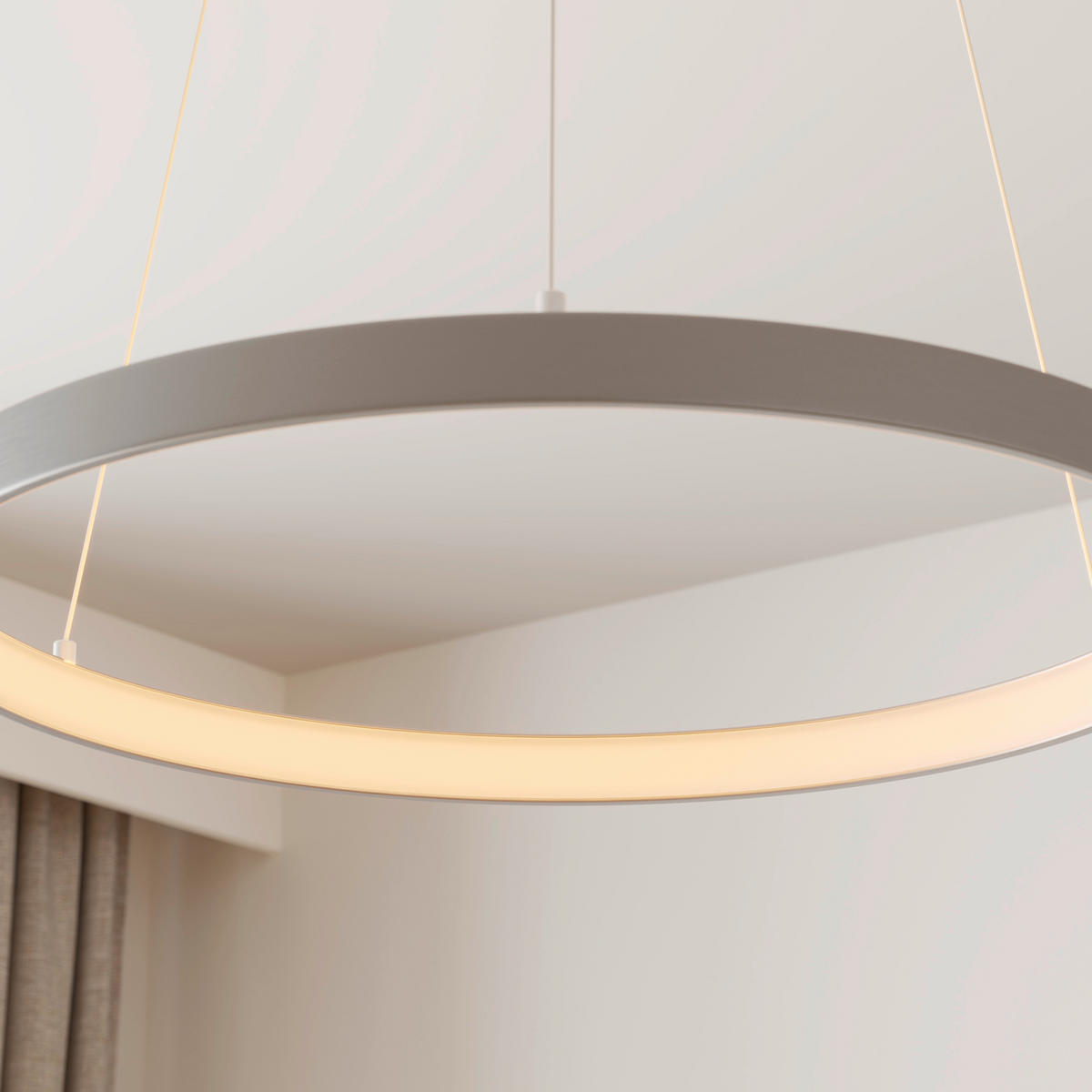 LED-PENDELLEUCHTE 57/180/200 cm   - Alufarben, Design, Kunststoff/Metall (57/180/200cm) - Paul Neuhaus