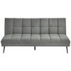 SCHLAFSOFA in Samt Hellgrau  - Hellgrau/Schwarz, MODERN, Textil/Metall (178/84/98cm) - MID.YOU