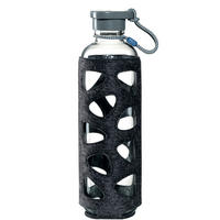 UNIVERZALNA FLAŠA      0,75 l   IN GIRO  - providno/antracit, Osnovno, staklo/tekstil (8,20/27,50/8,20cm) - Leonardo