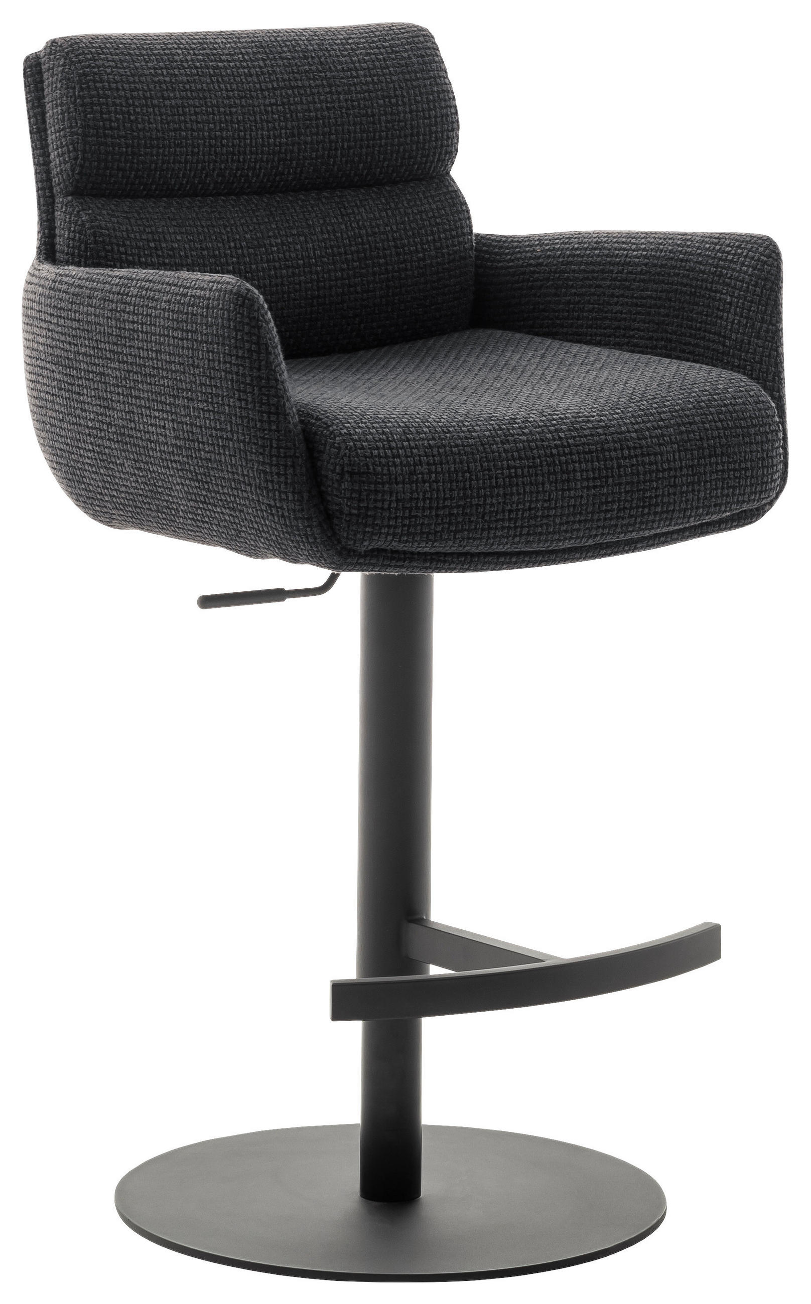BARHOCKER in Metall, Textil Anthrazit  - Anthrazit/Schwarz, Design, Textil/Metall (54/84/52cm) - Dieter Knoll