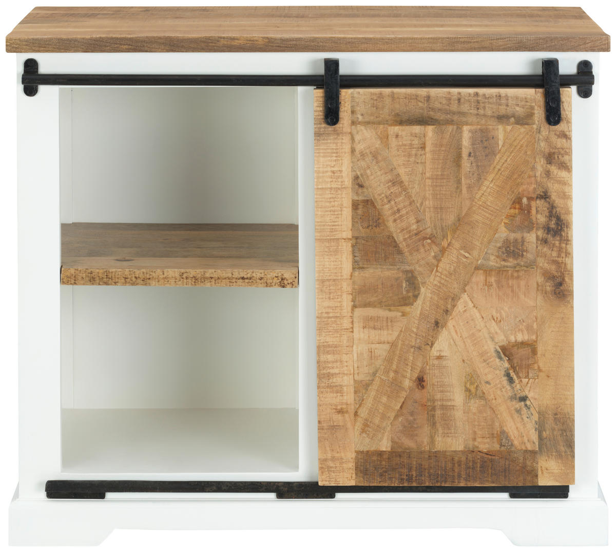 KOMODA   100/85/45 cm   prirodne boje, crna, bijela  - bijela/prirodne boje, Lifestyle, drvni materijal/drvo (100/85/45cm) - MID.YOU