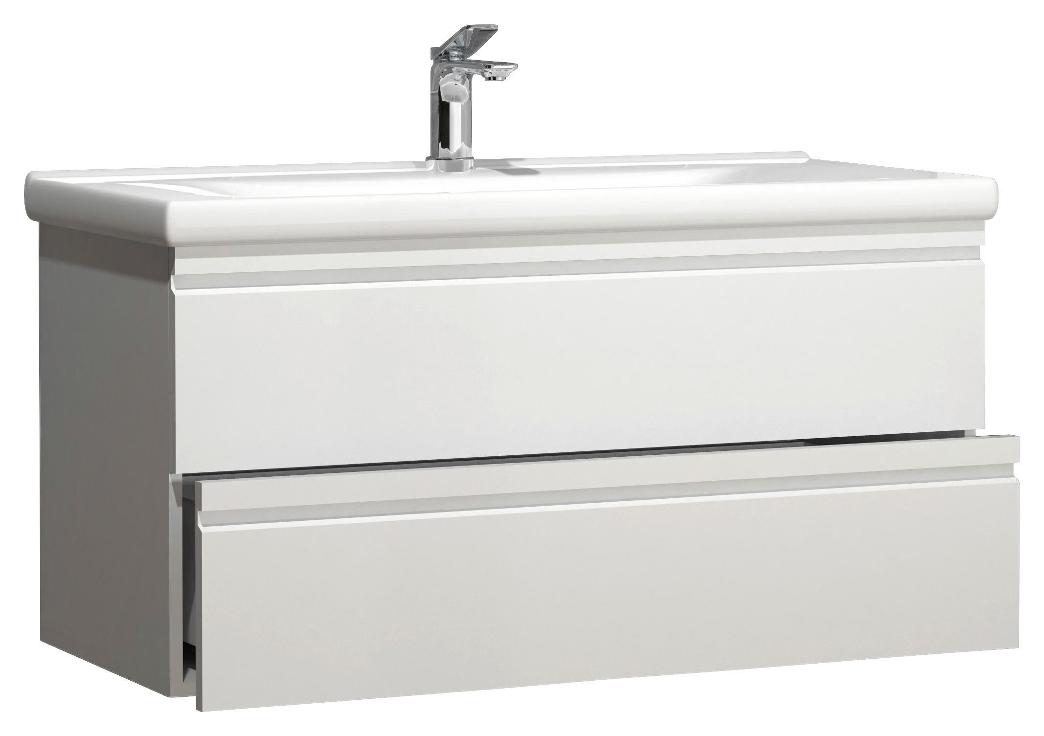 WASCHTISCHKOMBI 100 cm  - Weiß, MODERN, Keramik/Holzwerkstoff (100cm) - MID.YOU