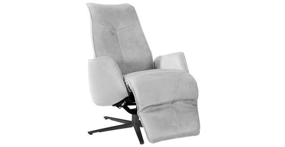RELAXSESSEL in Leder Hellgrau - Anthrazit/Hellgrau, Design, Leder/Metall (71/114/84cm) - Johann Jakob