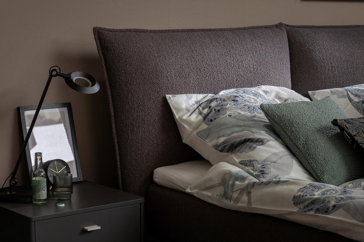 BOXSPRINGBETT 160/200 cm  in Grau  - Schwarz/Grau, KONVENTIONELL, Holz/Holzwerkstoff (160/200cm) - Schöner Wohnen
