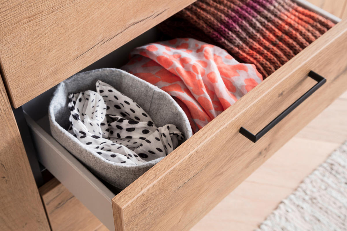 GARDEROBE 2-teilig  in 180/195/38 cm  - Eichefarben/Anthrazit, KONVENTIONELL, Holzwerkstoff (180/195/38cm) - Moderano