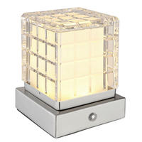 AKKU-TISCHLEUCHTE 10/10/10 cm   - Klar/Weiß, Trend, Kunststoff/Metall (10/10/10cm) - Globo