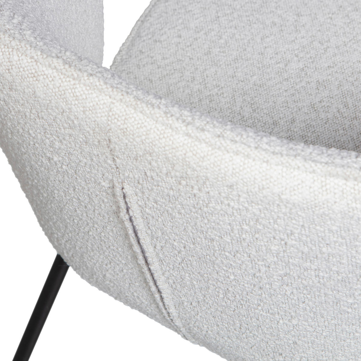 ARMLEHNSTUHL-SET 2 Stück stapelbar, Bezug abnehmbar Bouclé  - Schwarz/Naturfarben, Design, Textil/Metall (60/77/59cm) - Livetastic