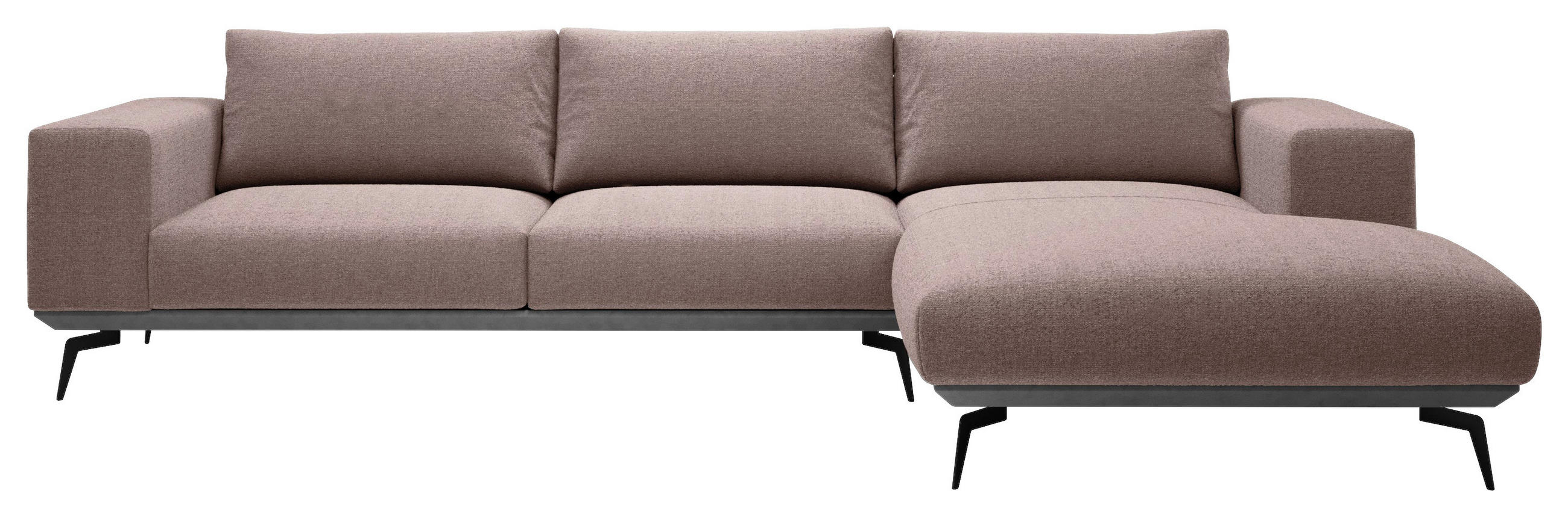 CANAPÉ D'ANGLE in Chenille Bordeaux  - Bordeaux/Schwarz, Design, Holz/Textil (330/180cm) - MID.YOU